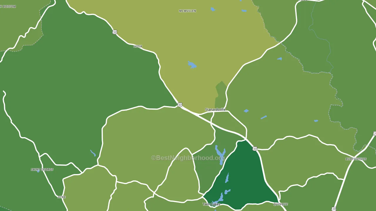 22973, VA block-group voter-turnout map