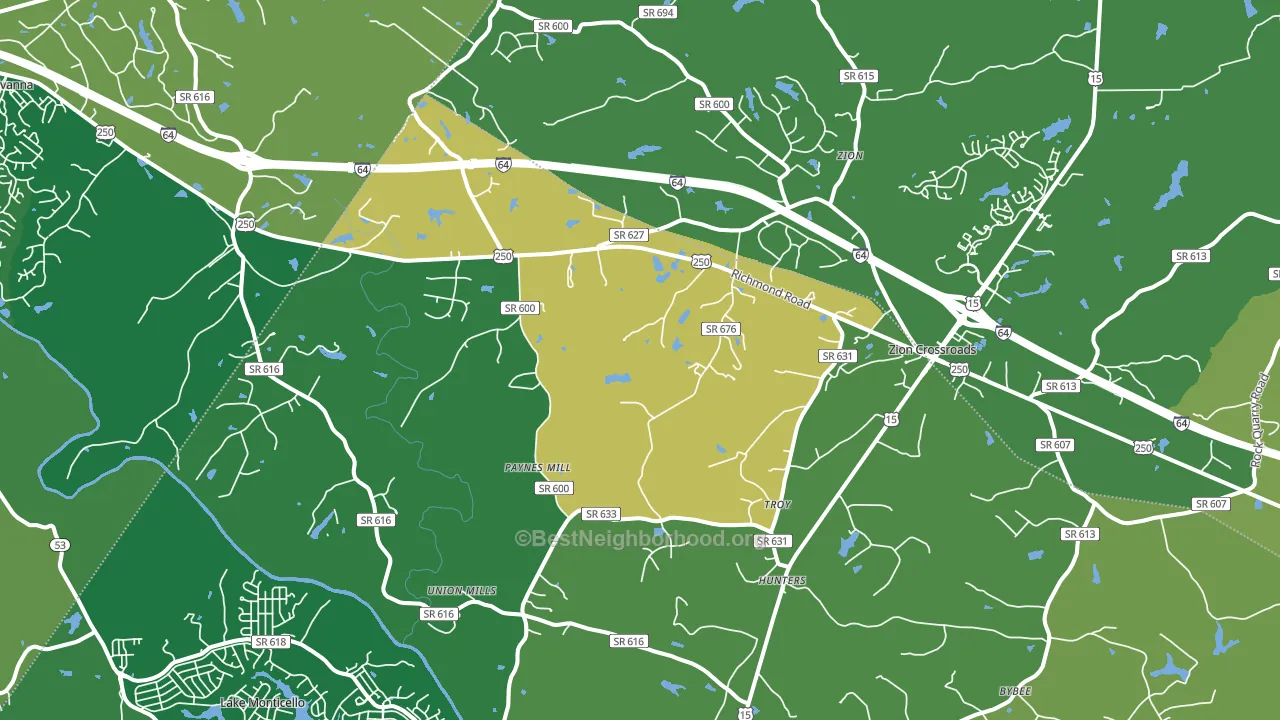 22974, VA block-group voter-turnout map