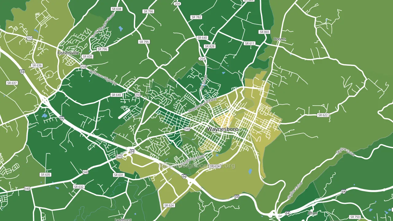 22980, VA block-group voter-turnout map