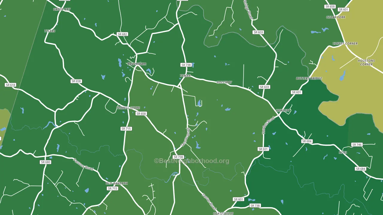 23015, VA block-group voter-turnout map