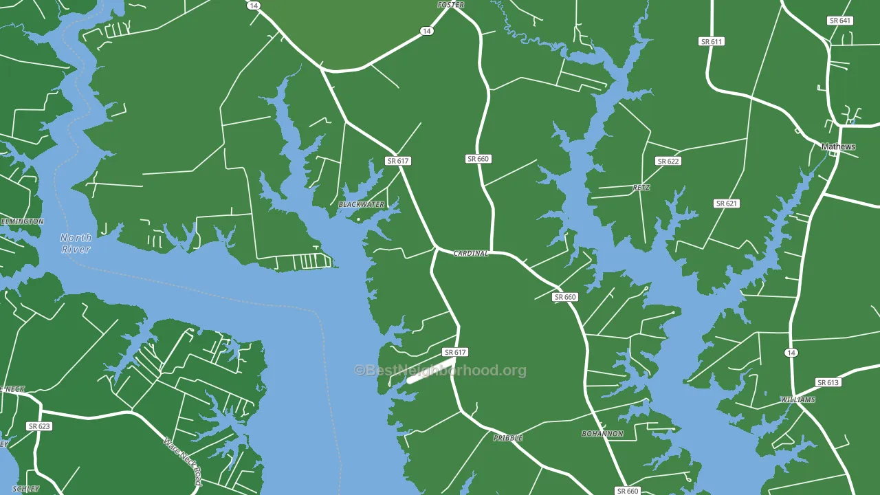 23056, VA block-group voter-turnout map