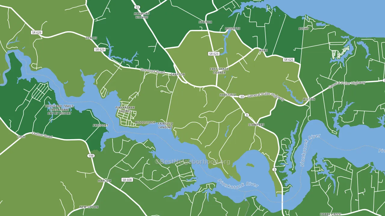 23071, VA block-group voter-turnout map