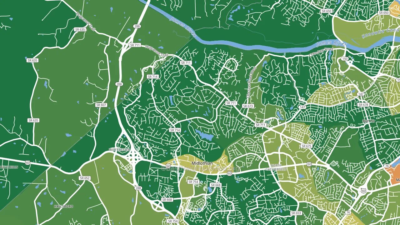 23113, VA block-group voter-turnout map