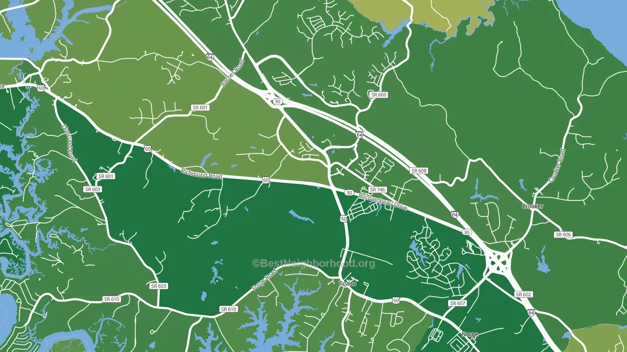 23168, VA block-group voter-turnout map