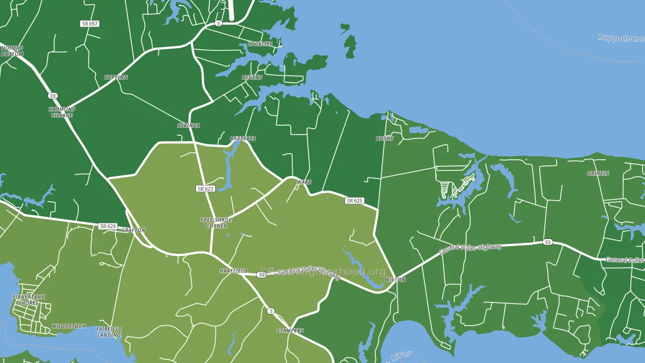 23176, VA block-group voter-turnout map