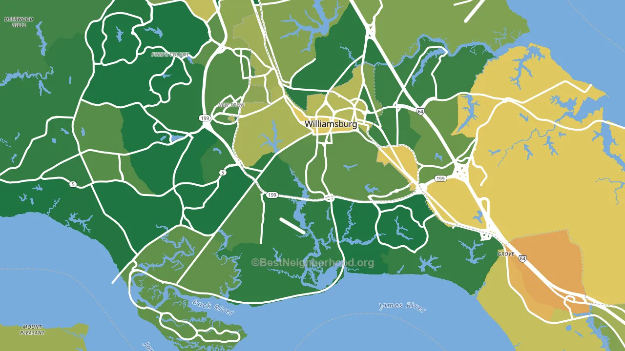 23185, VA block-group voter-turnout map