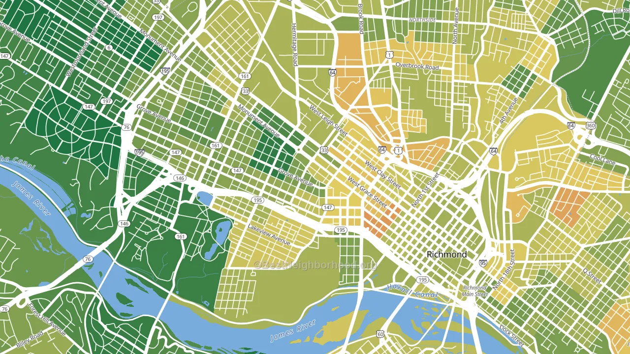 23220, VA block-group voter-turnout map