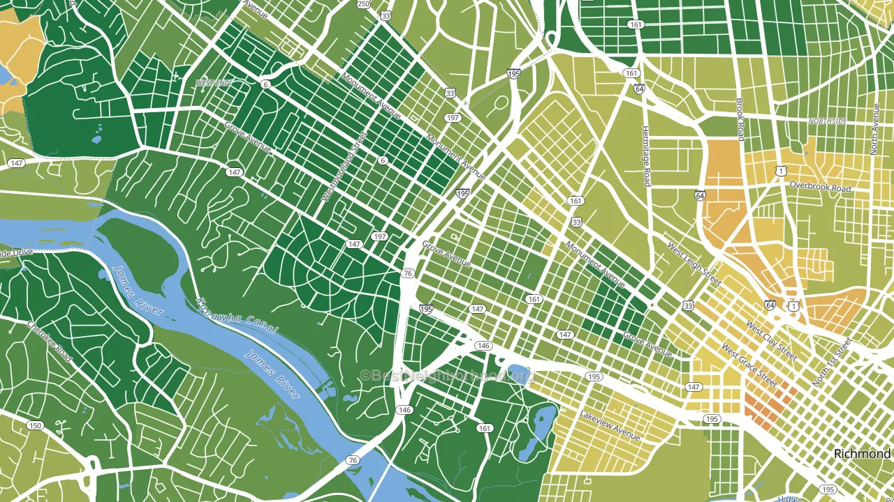 23221, VA block-group voter-turnout map