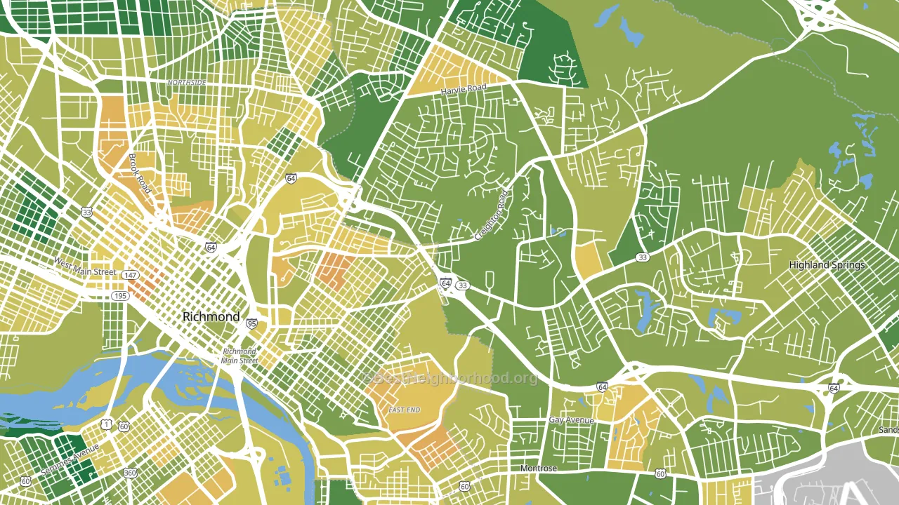 23223, VA block-group voter-turnout map