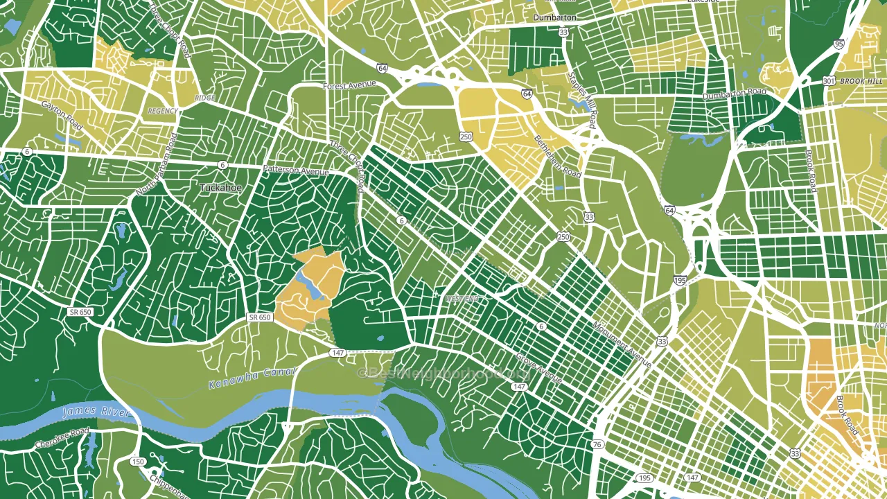 23226, VA block-group voter-turnout map
