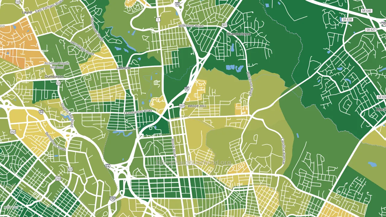 23227, VA block-group voter-turnout map