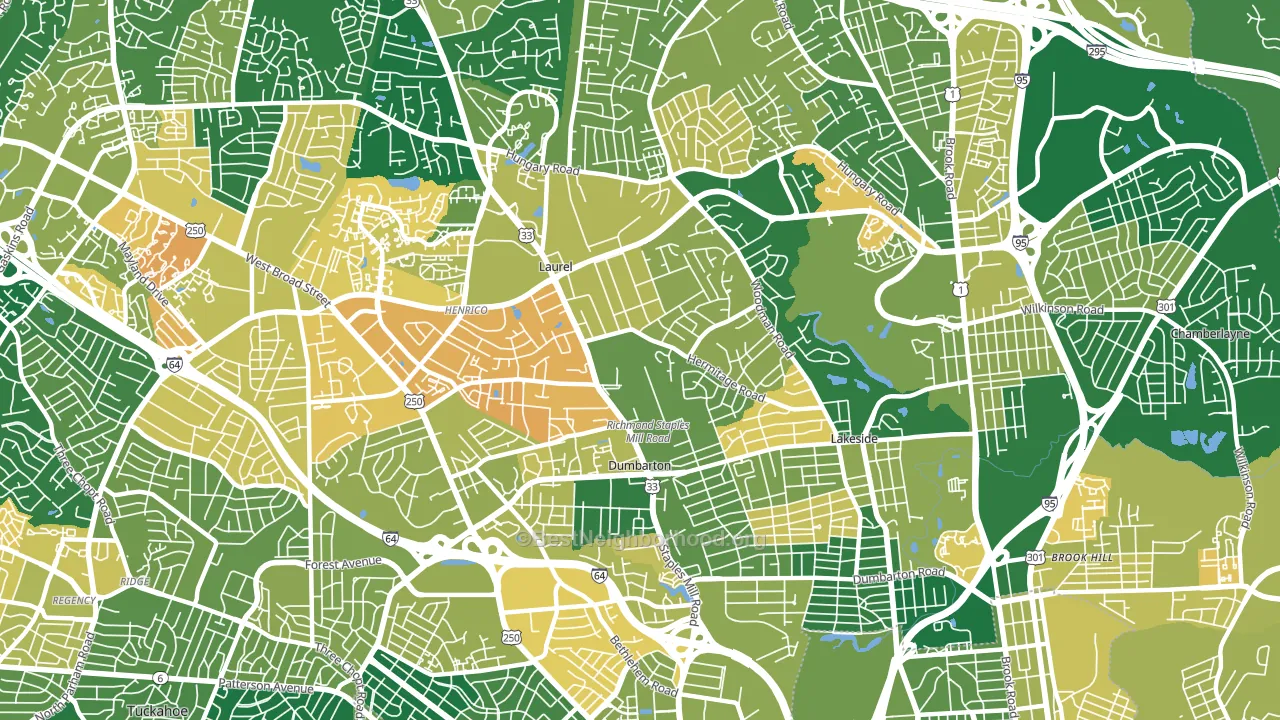 23228, VA block-group voter-turnout map