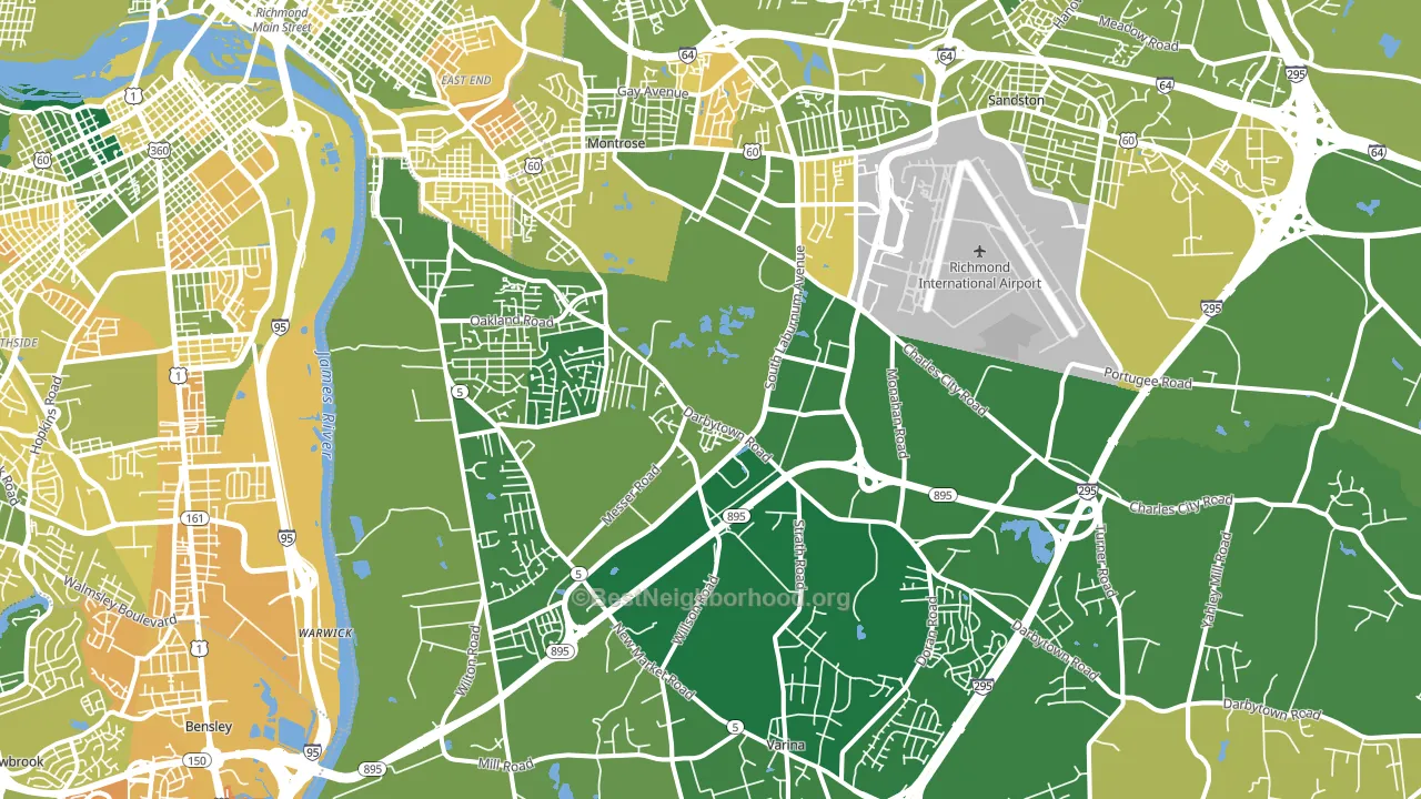 23231, VA block-group voter-turnout map