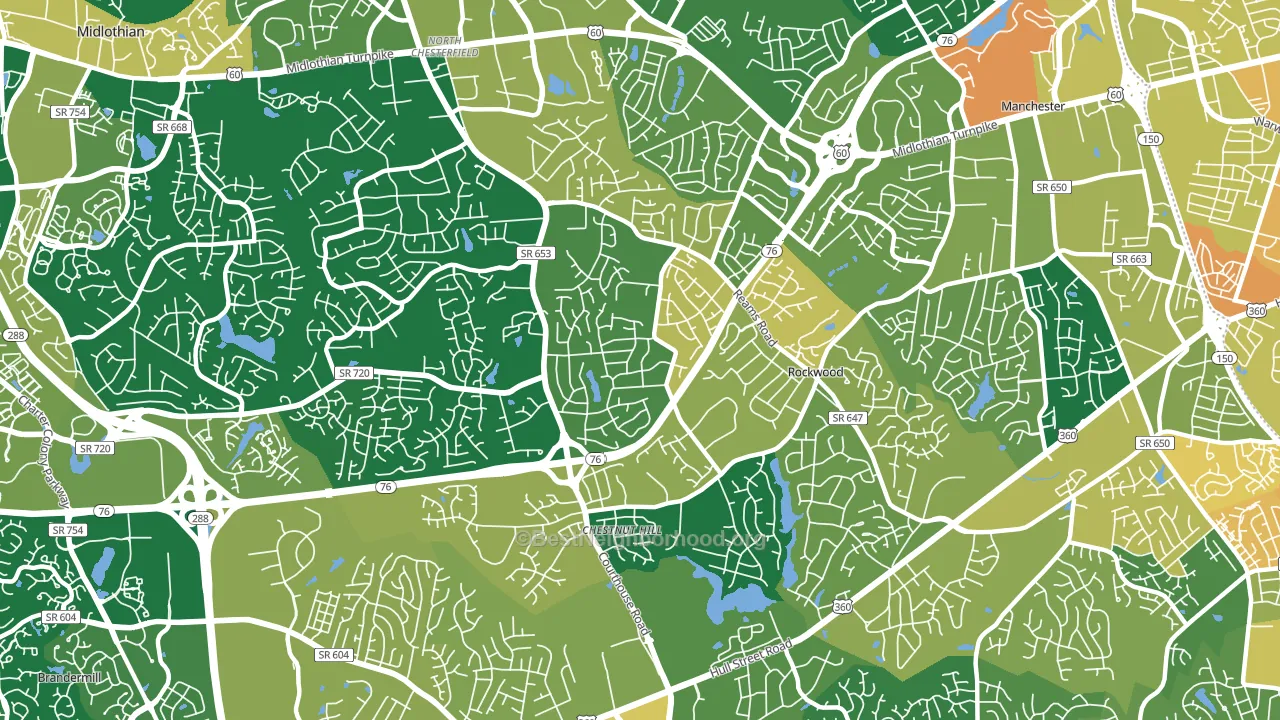 23236, VA block-group voter-turnout map