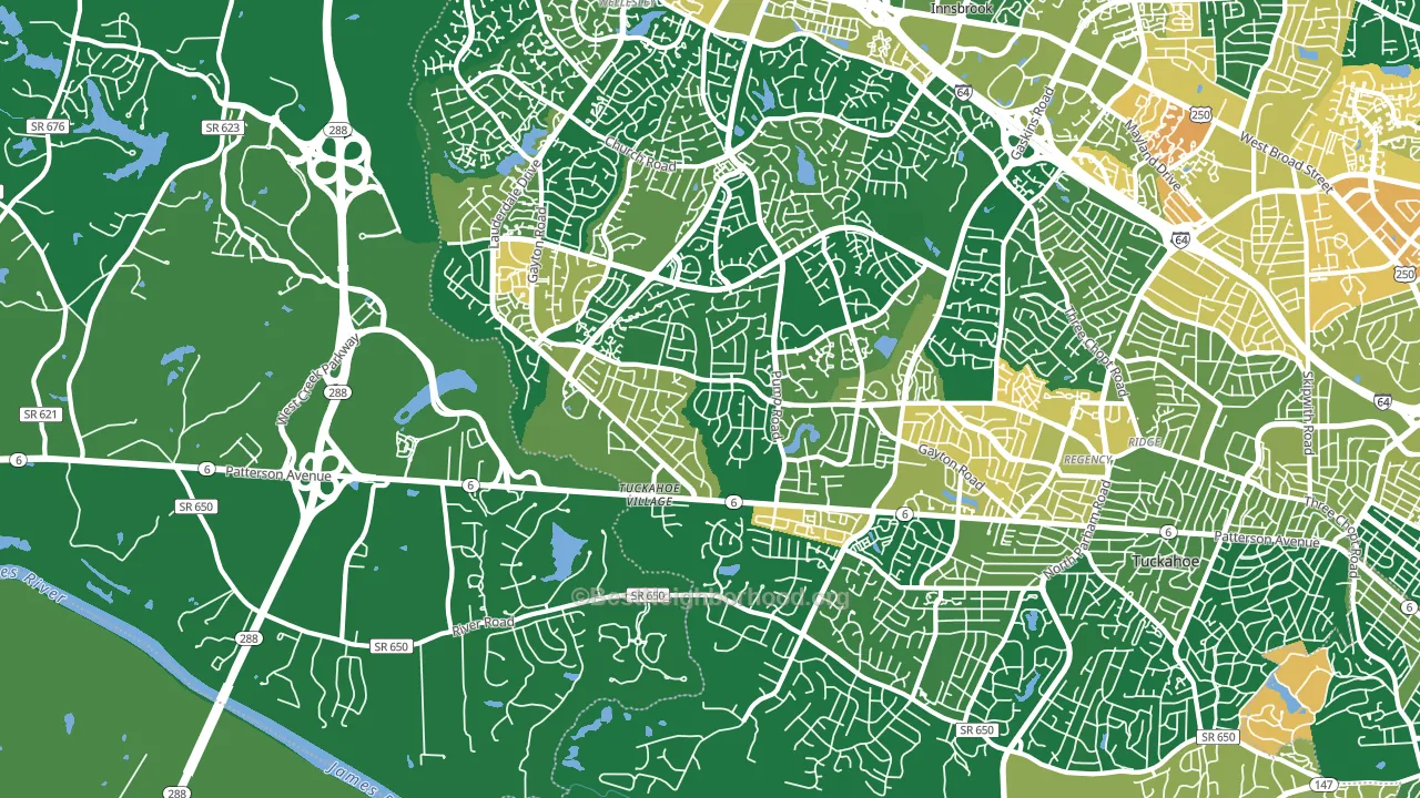23238, VA block-group voter-turnout map