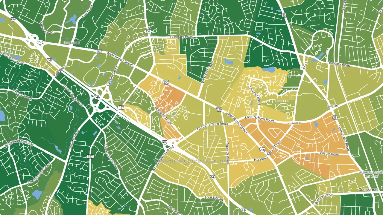 23294, VA block-group voter-turnout map