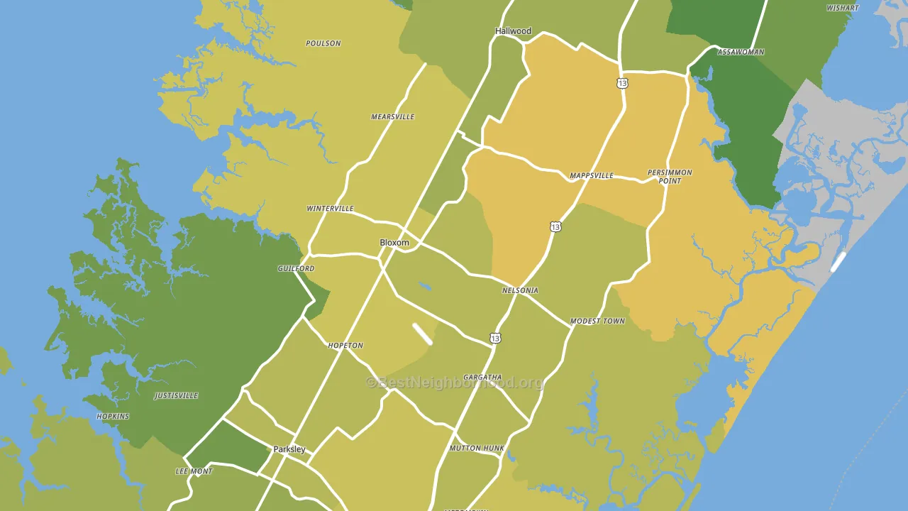 23308, VA block-group voter-turnout map
