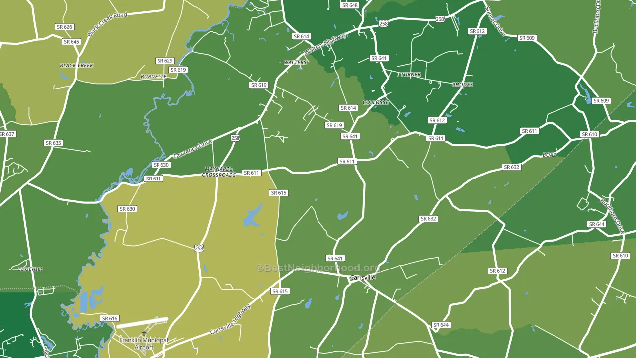 23315, VA block-group voter-turnout map