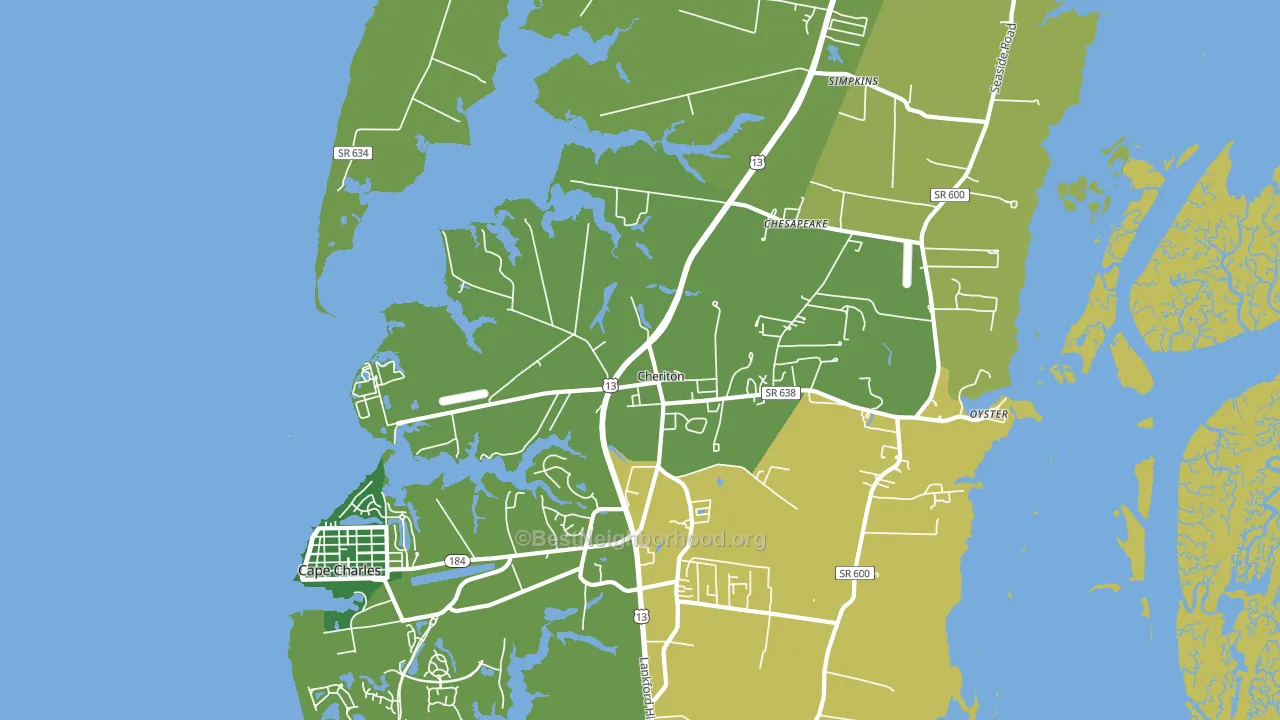 23316, VA block-group voter-turnout map