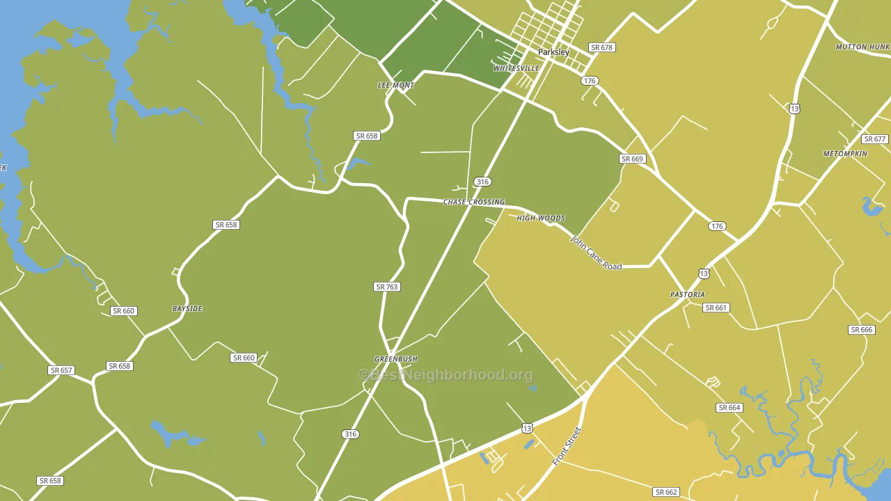 23357, VA block-group voter-turnout map