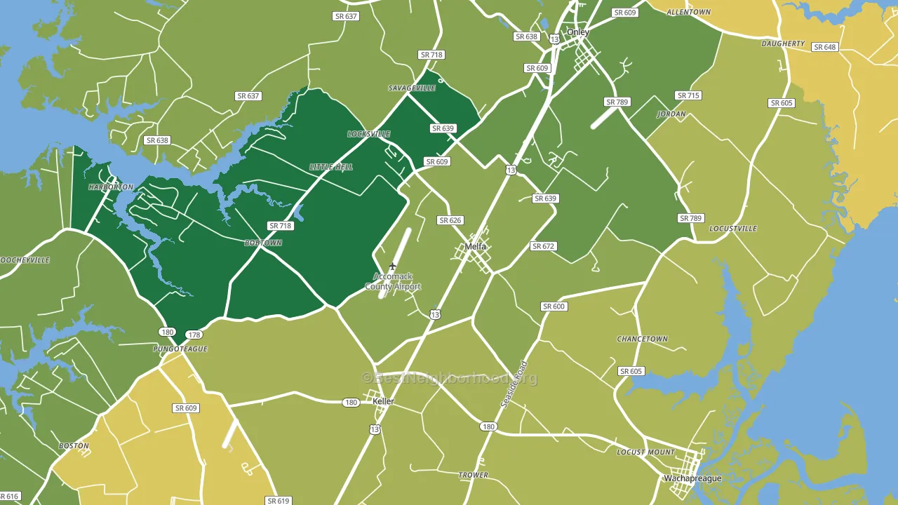 23410, VA block-group voter-turnout map