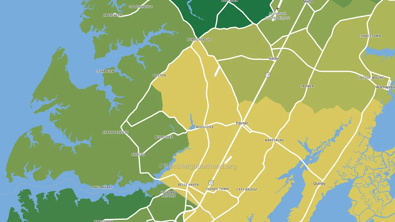 23420, VA block-group voter-turnout map