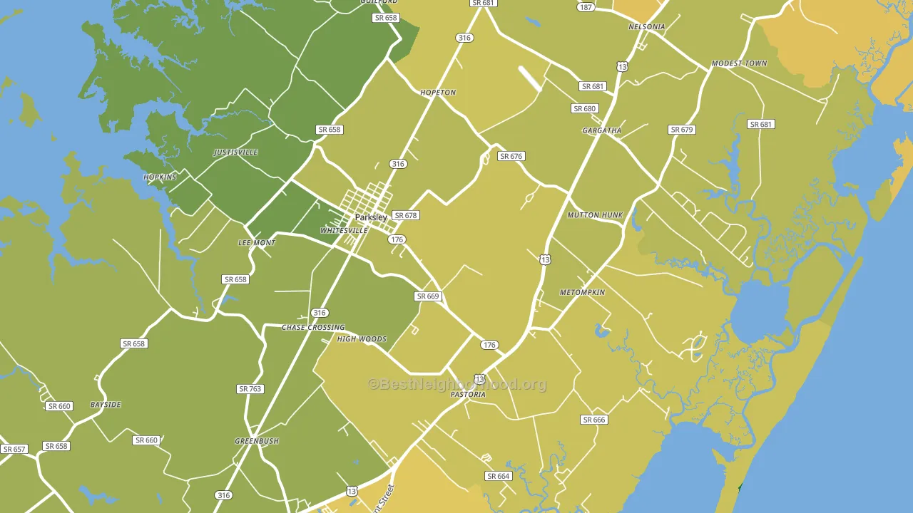 23421, VA block-group voter-turnout map