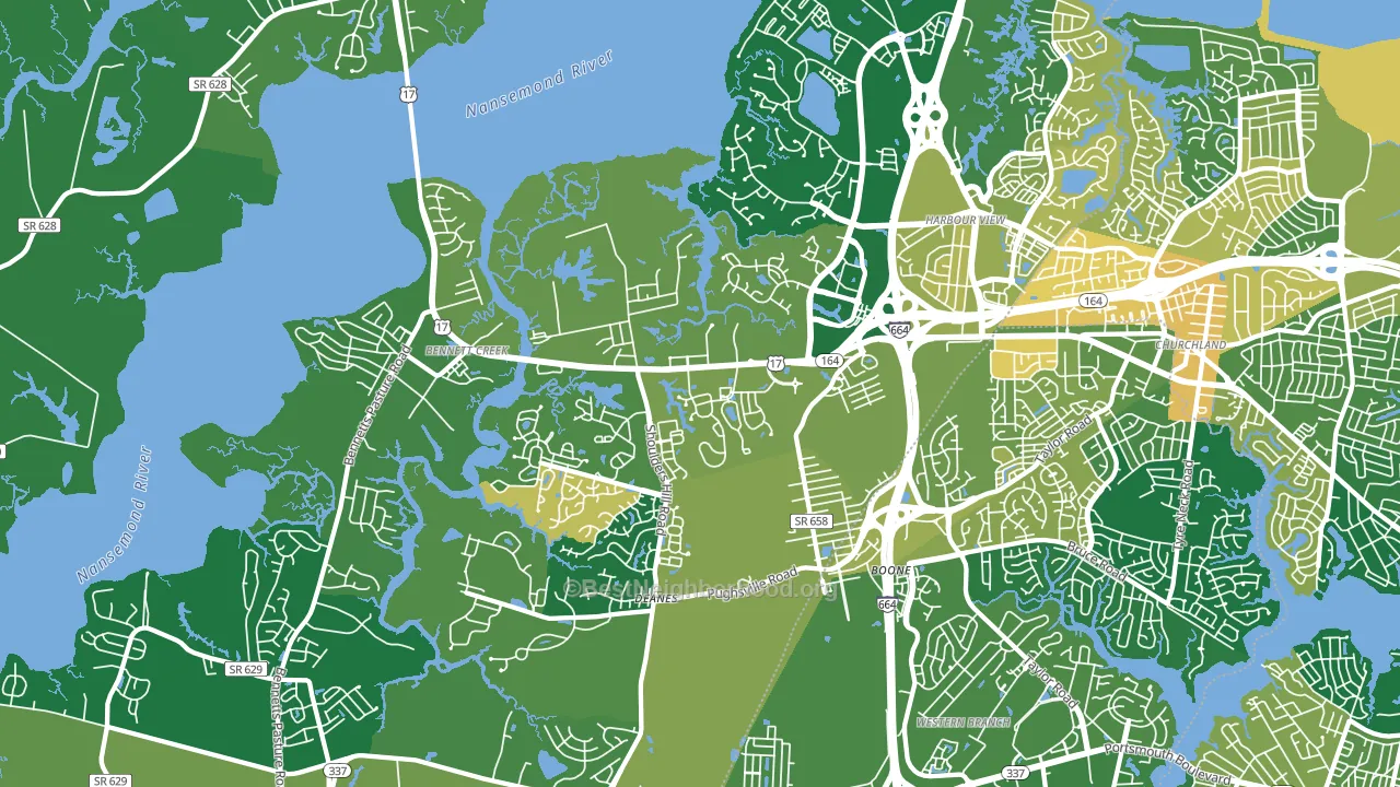 23435, VA block-group voter-turnout map