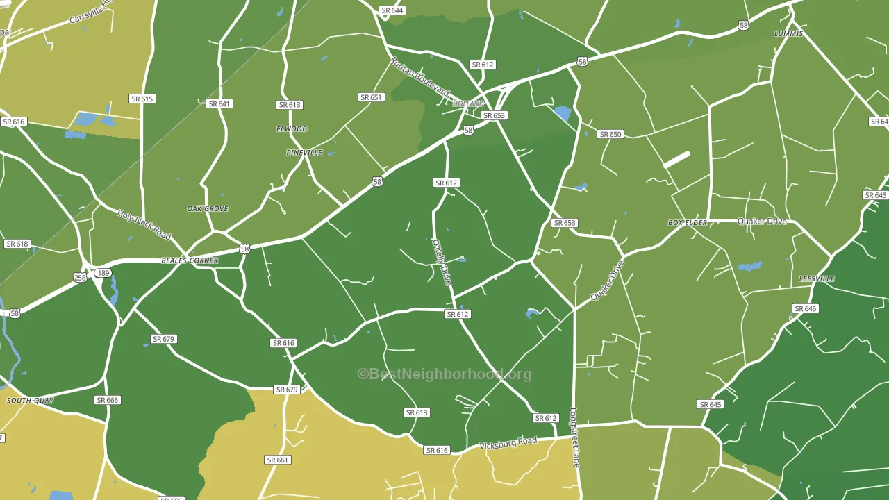 23437, VA block-group voter-turnout map