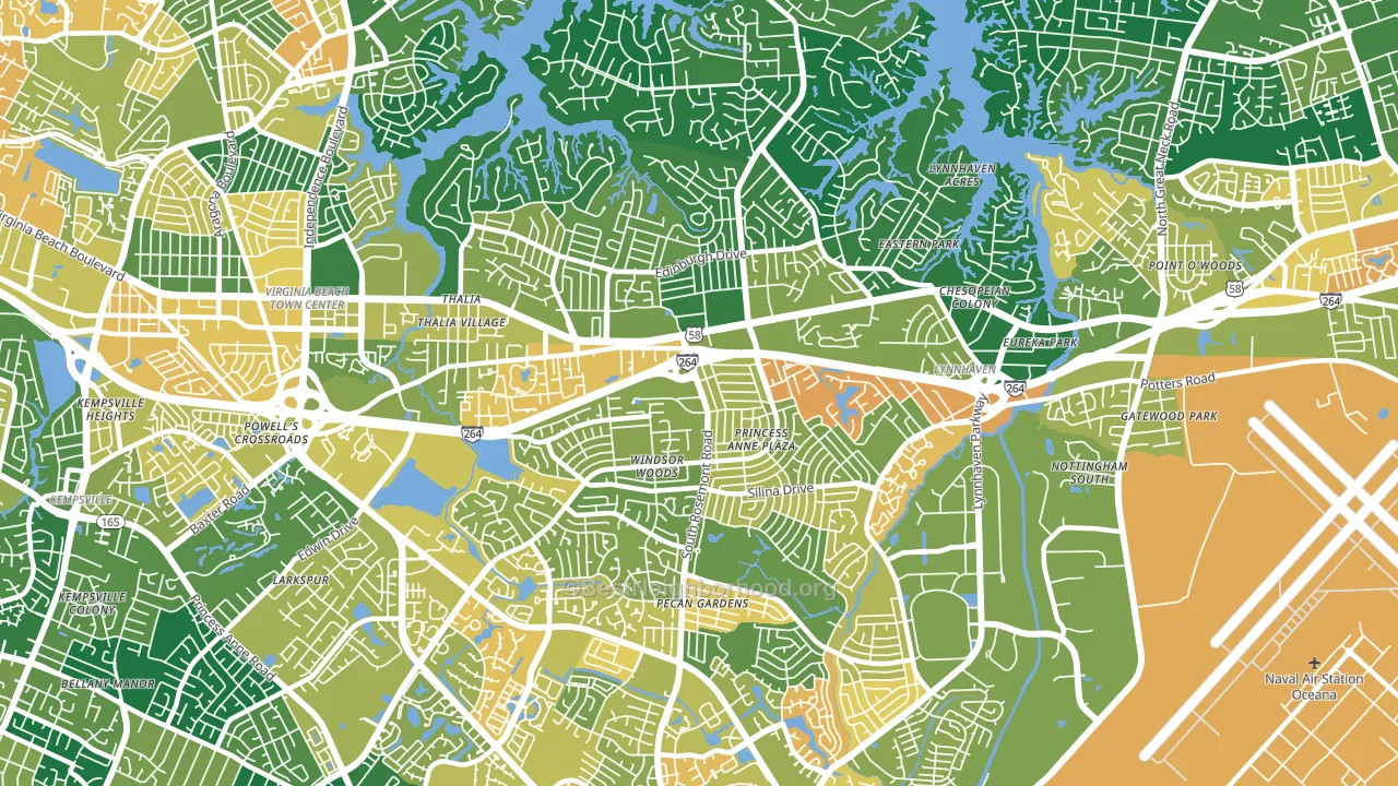 23452, VA block-group voter-turnout map