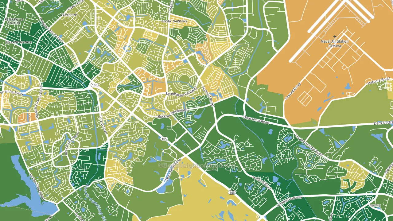 23453, VA block-group voter-turnout map