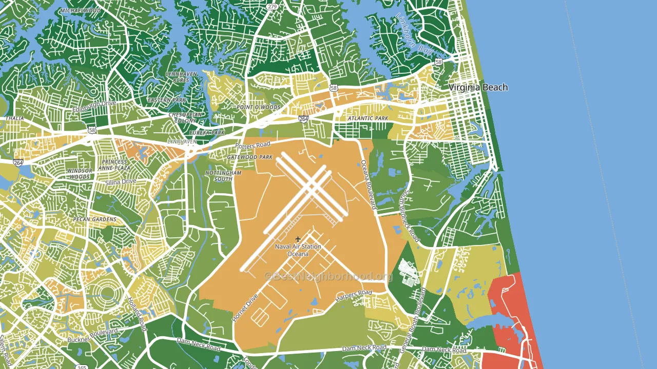 23454, VA block-group voter-turnout map