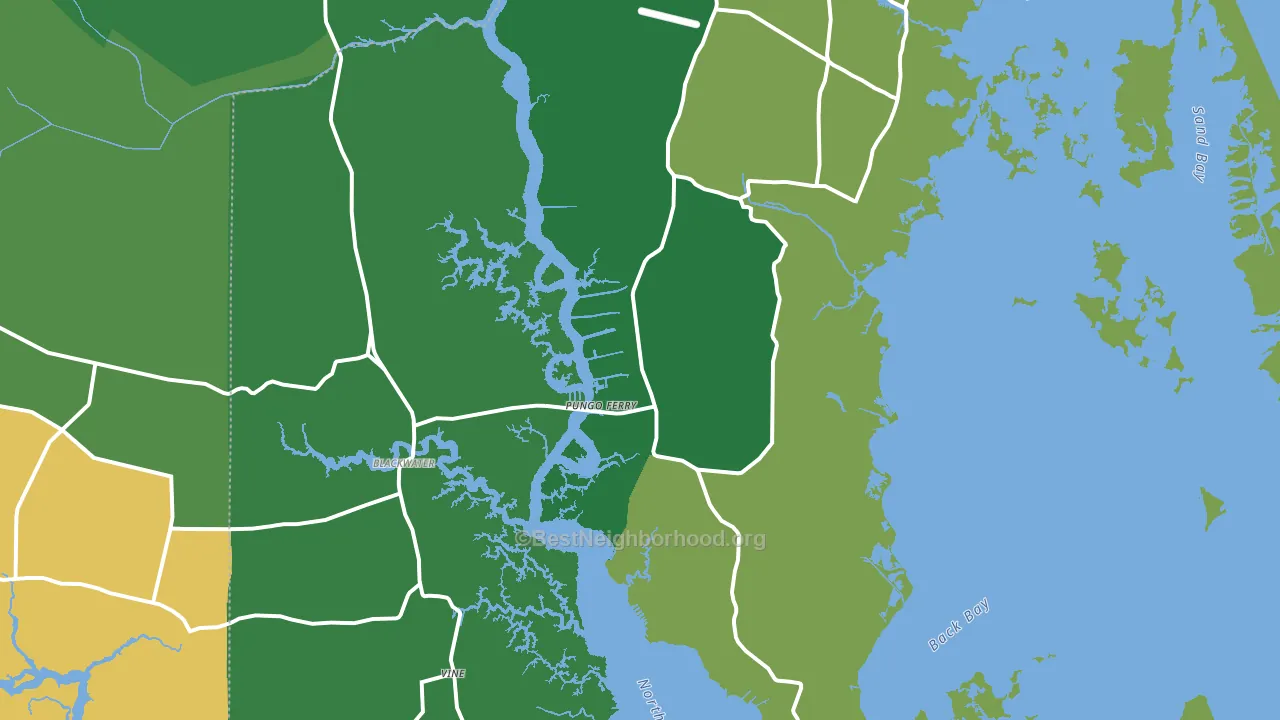 23457, VA block-group voter-turnout map