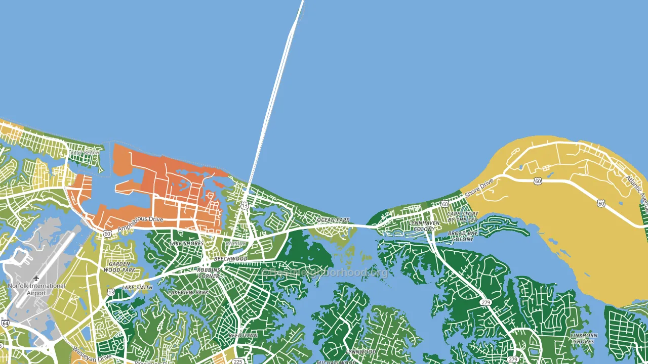 23459, VA block-group voter-turnout map