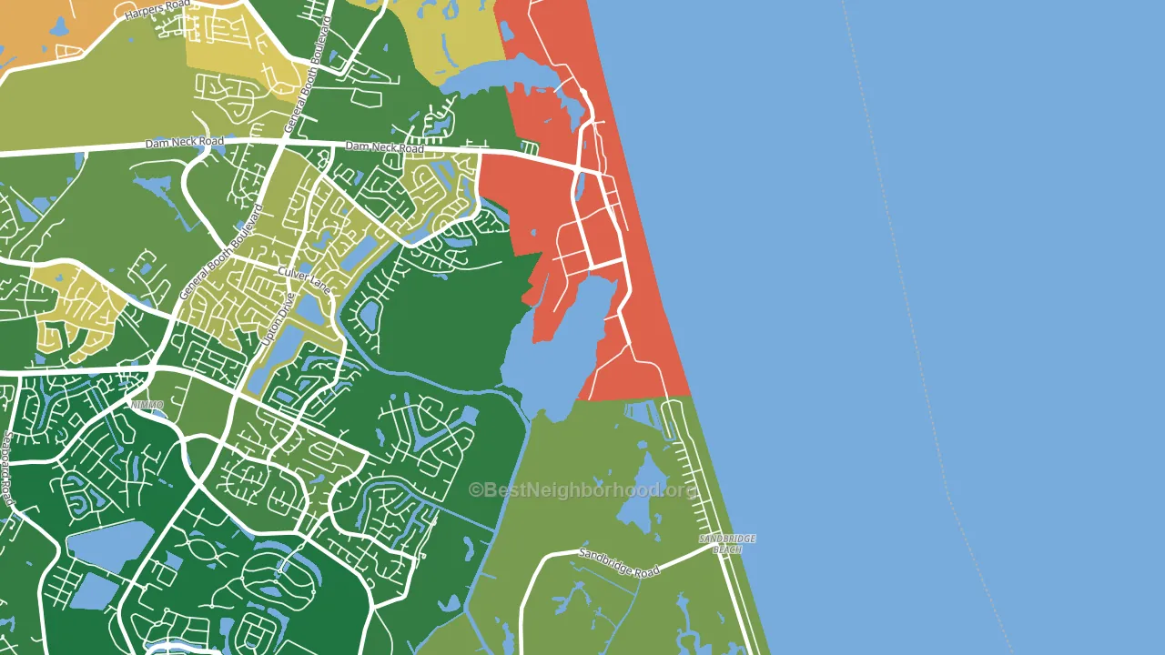 23461, VA block-group voter-turnout map