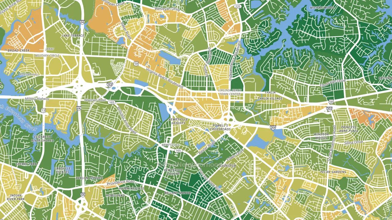 23462, VA block-group voter-turnout map