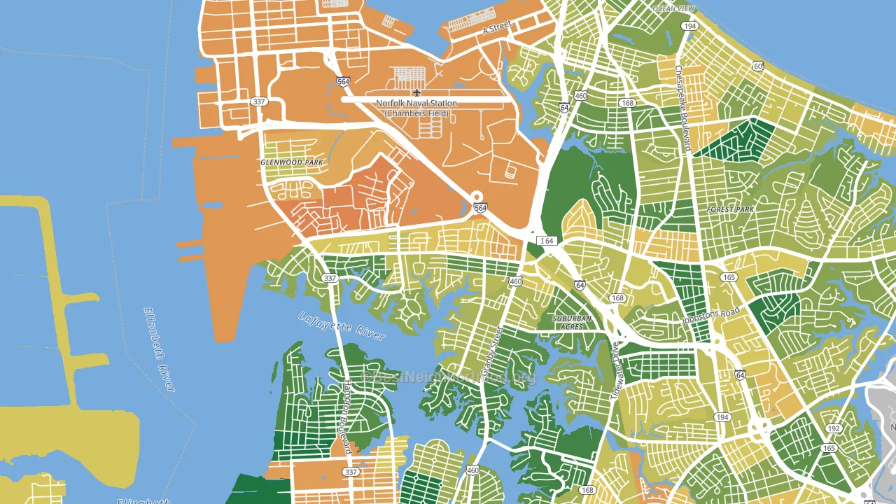 23505, VA block-group voter-turnout map