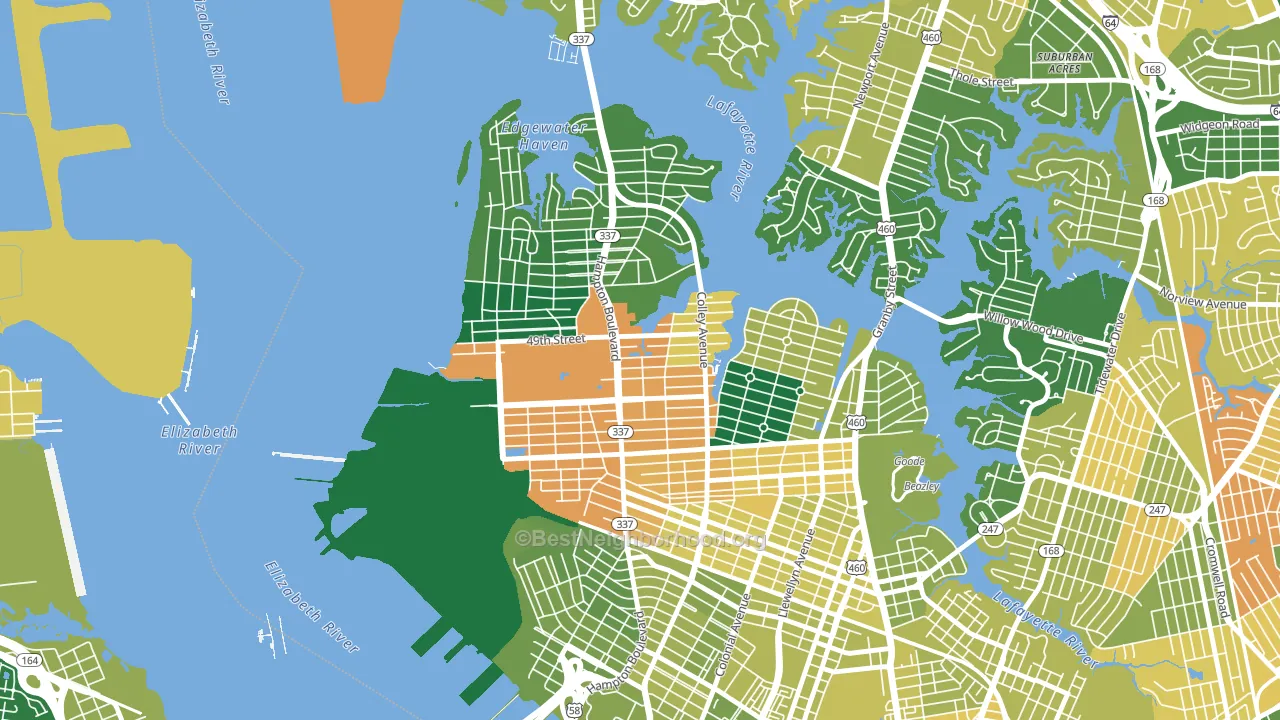 23508, VA block-group voter-turnout map