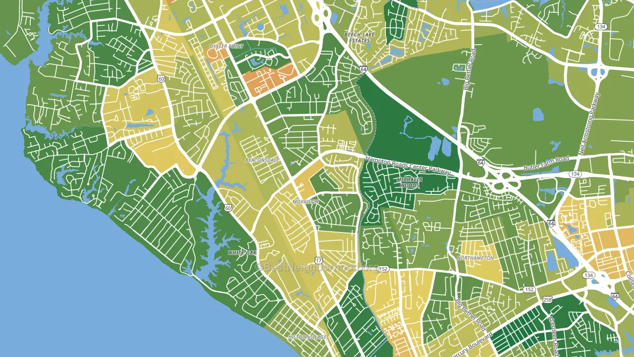 23601, VA block-group voter-turnout map