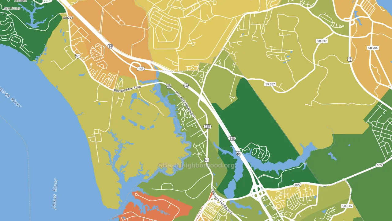 23603, VA block-group voter-turnout map