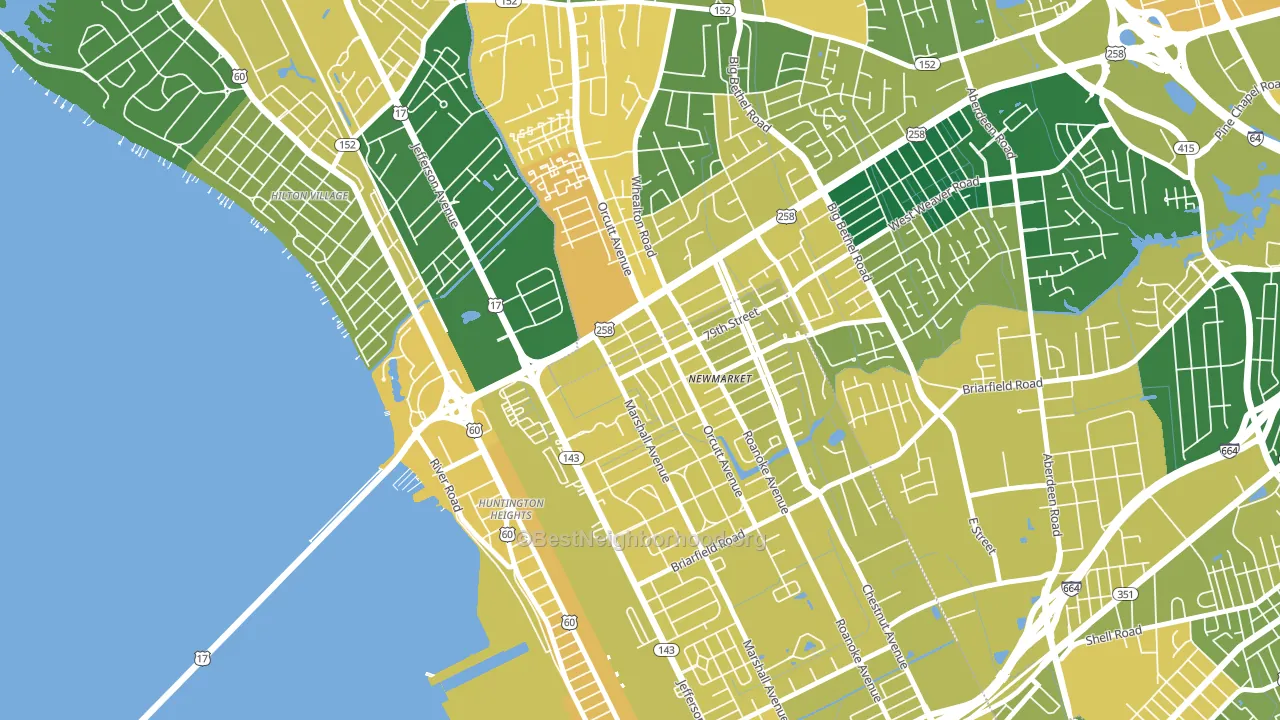 23605, VA block-group voter-turnout map