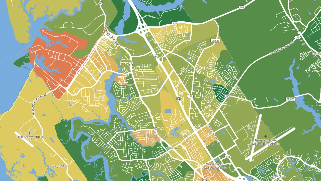 23608, VA block-group voter-turnout map