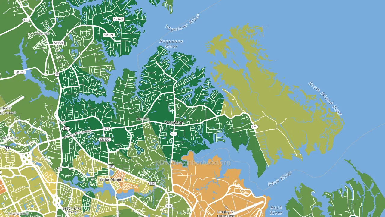 23662, VA block-group voter-turnout map