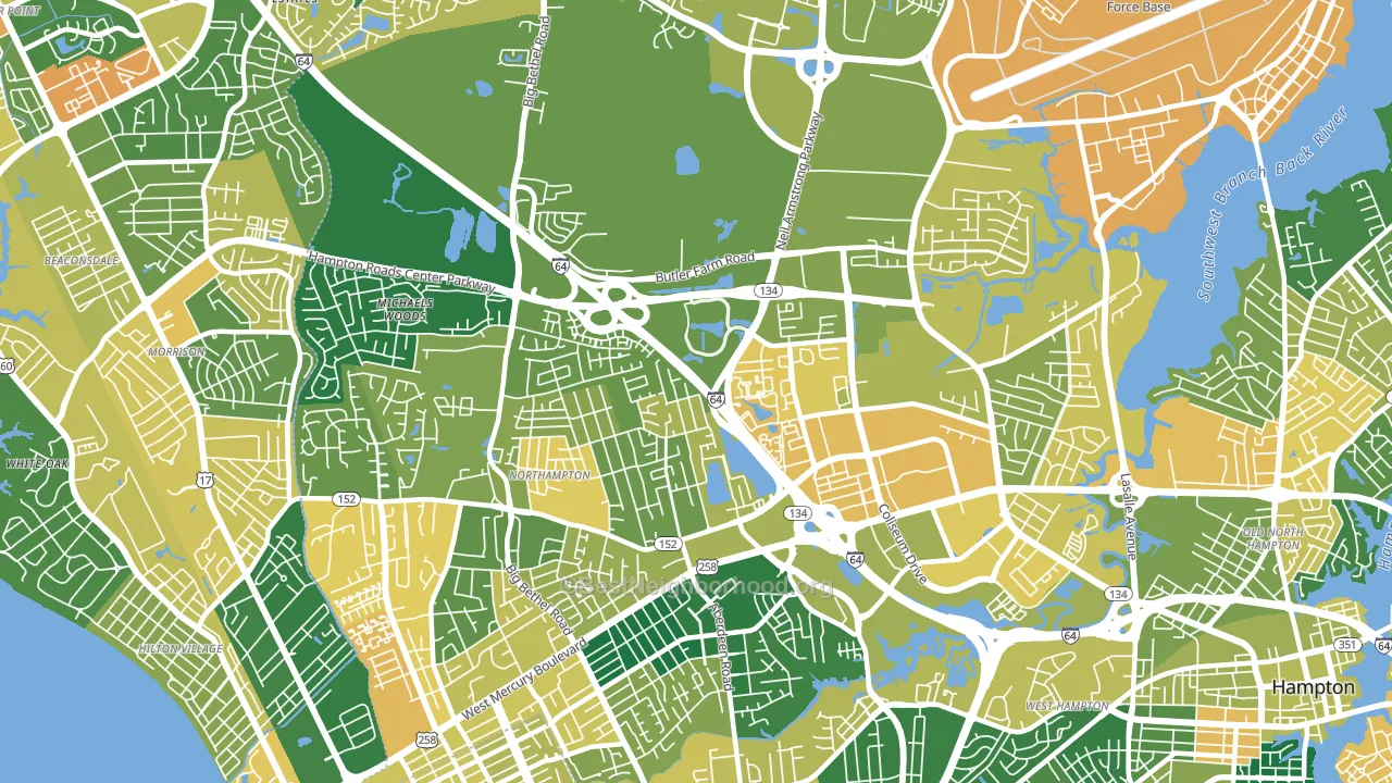 23666, VA block-group voter-turnout map