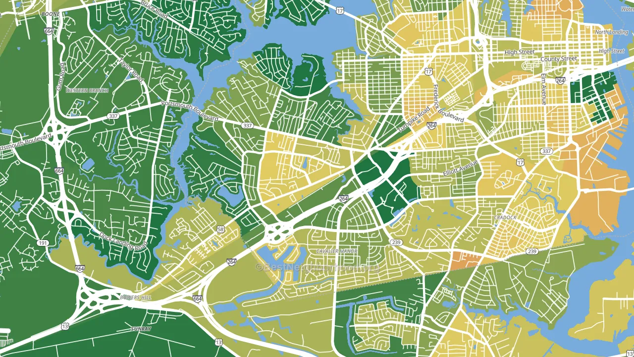 23701, VA block-group voter-turnout map