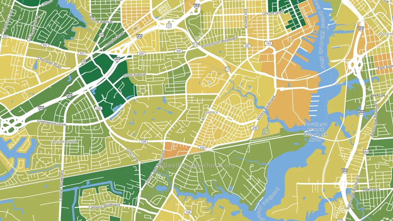 23702, VA block-group voter-turnout map