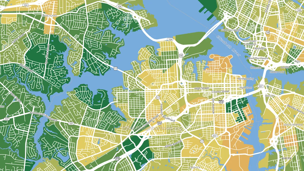 23707, VA block-group voter-turnout map