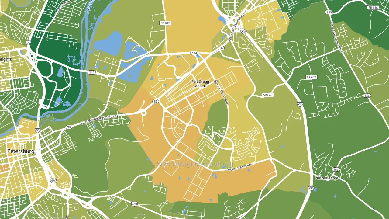 23801, VA block-group voter-turnout map