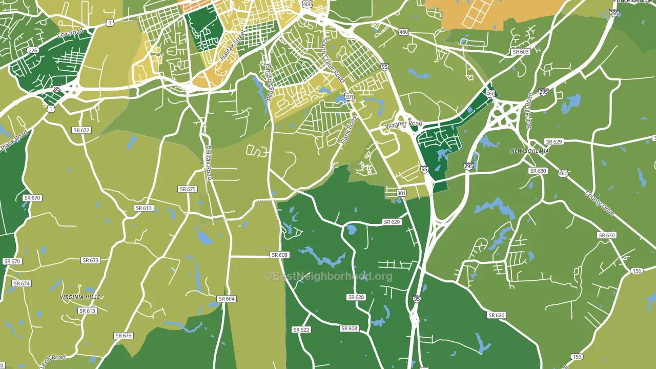 23805, VA block-group voter-turnout map