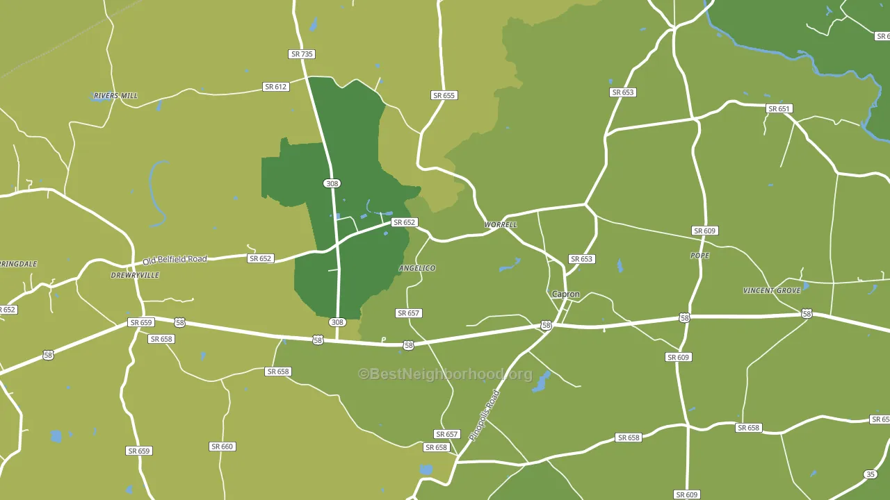 23829, VA block-group voter-turnout map